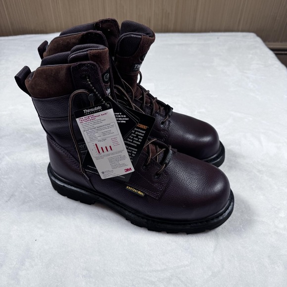 HyTest Work Boots Mens Size 8.5 Brown Waterproof‎ Insulated Safety ContourMet main image 10